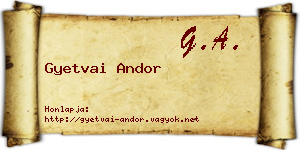 Gyetvai Andor névjegykártya
